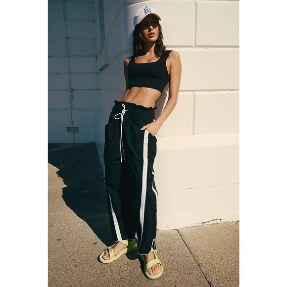 Free People Champ Is Here Nylon Flowy Pants - M - Picture 1 of 8